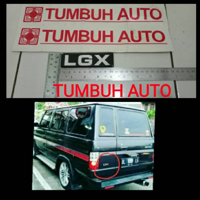 Emblem Logo Tulisan Sticker Timbul LGX untuk semua Kijang Grand Extra Super G STD Kapsul long short