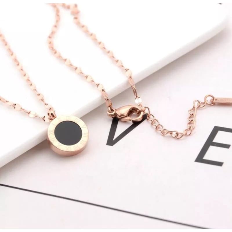 Kalung Titanium Premium Lapis Warna Emas 18K /Kalung wanita titanium anti karat Ala Korea Untuk Wanita Rantai ChokeR