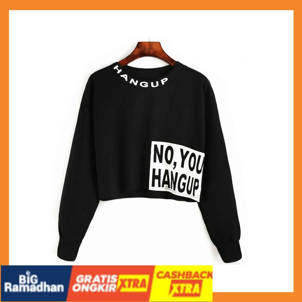 POLOS MOTIF MERAH PUTIH HITAM BIRU KUNING ASLI / Sweater Crop HANGUP