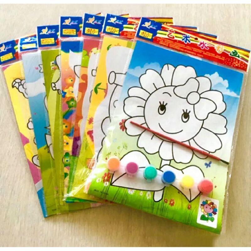 

[LASA-NEW] LUKISAN CAT AIR MEWARNAI 2 GAMBAR 6 CAT 1 KUAS