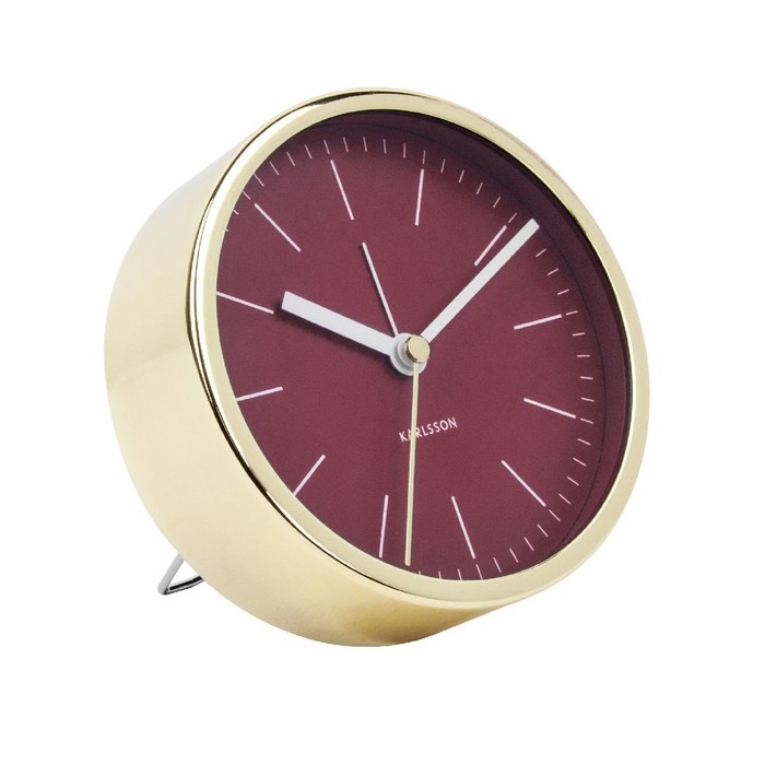 Jual Karlsson Alarm Clock Minimal Burgundy Red, Shiny Gold Case D. 10Cm Shopee Indonesia