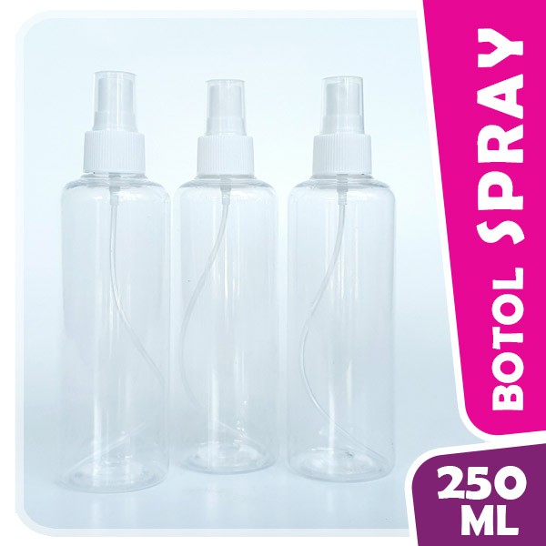 BOTOL SPRAY 250ml / Spray Bening - Botol Pet Memanjang / Tinggi