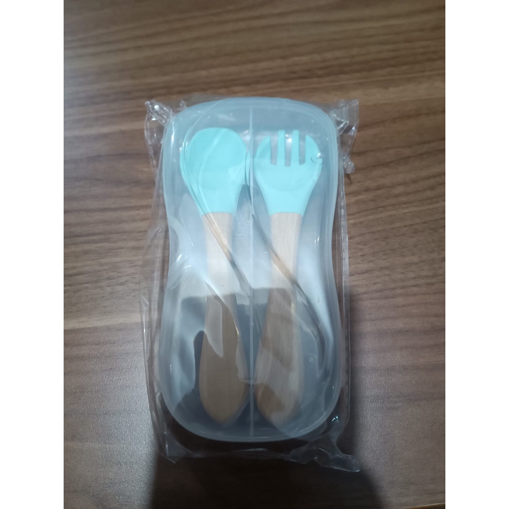 Baby Spoon Set Sendok Makan Bayi Silicone Sendok Garpu Set BPA Free Flexible