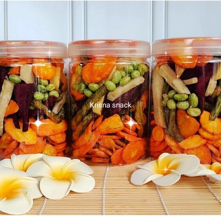 

(O-AKR <☎) KERIPIK SAYUR MIX TOPLES 800 ML(wortel,buncis,edamame (kedelai jepang),white talas,purple potatoes,honey potatoes,kentang)||langsung kirim