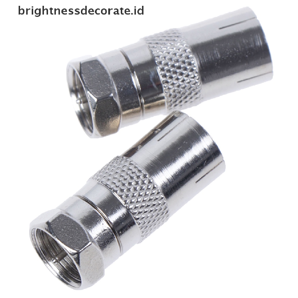 2pcs Adapter Konektor Socket Tipe F Male Ke Rf Coax Tv Aerial Female