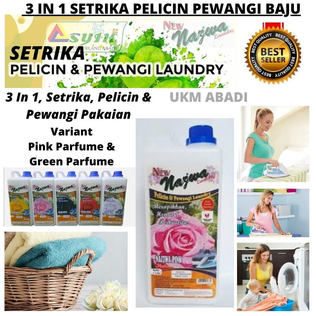 Pelembut Pewangi Pelicin Strika Baju Nazwa Super Cling 1 Liter 114101