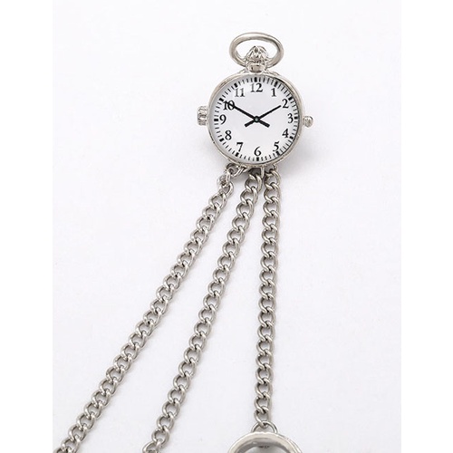 LRC Anting Tusuk Fashion Silver Pocket Watch Key Long Earring Single K01303