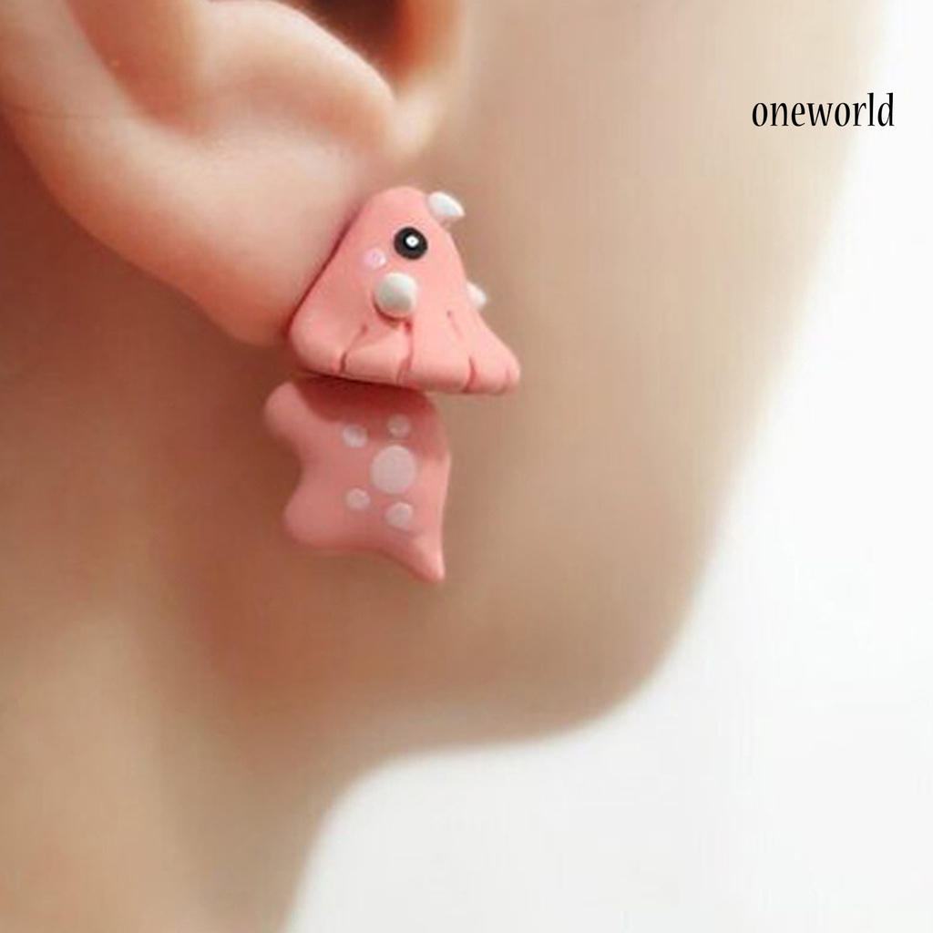 OW# 3D Animal Shape Women Earrings Bite Posture Alloy Cartoon Adorable Stud Earrings Jewelry Accessory