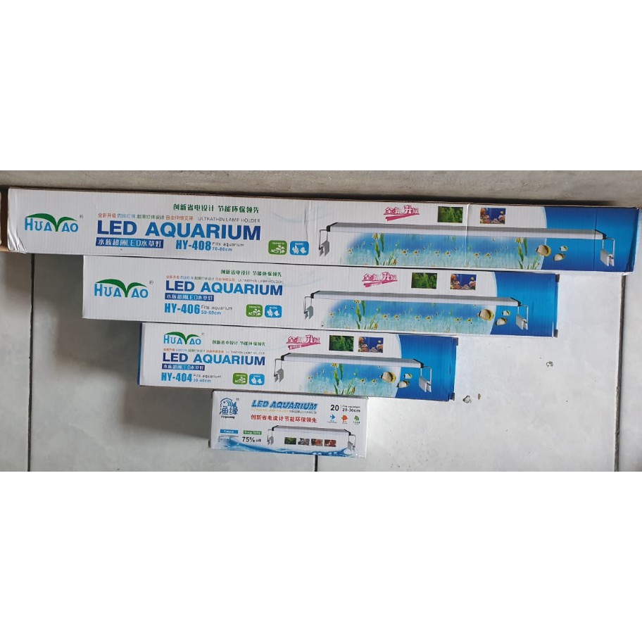 Lampu Aquarium HY-408 70-80cm Led Super Bright Ultrathin Light Lamp 12w