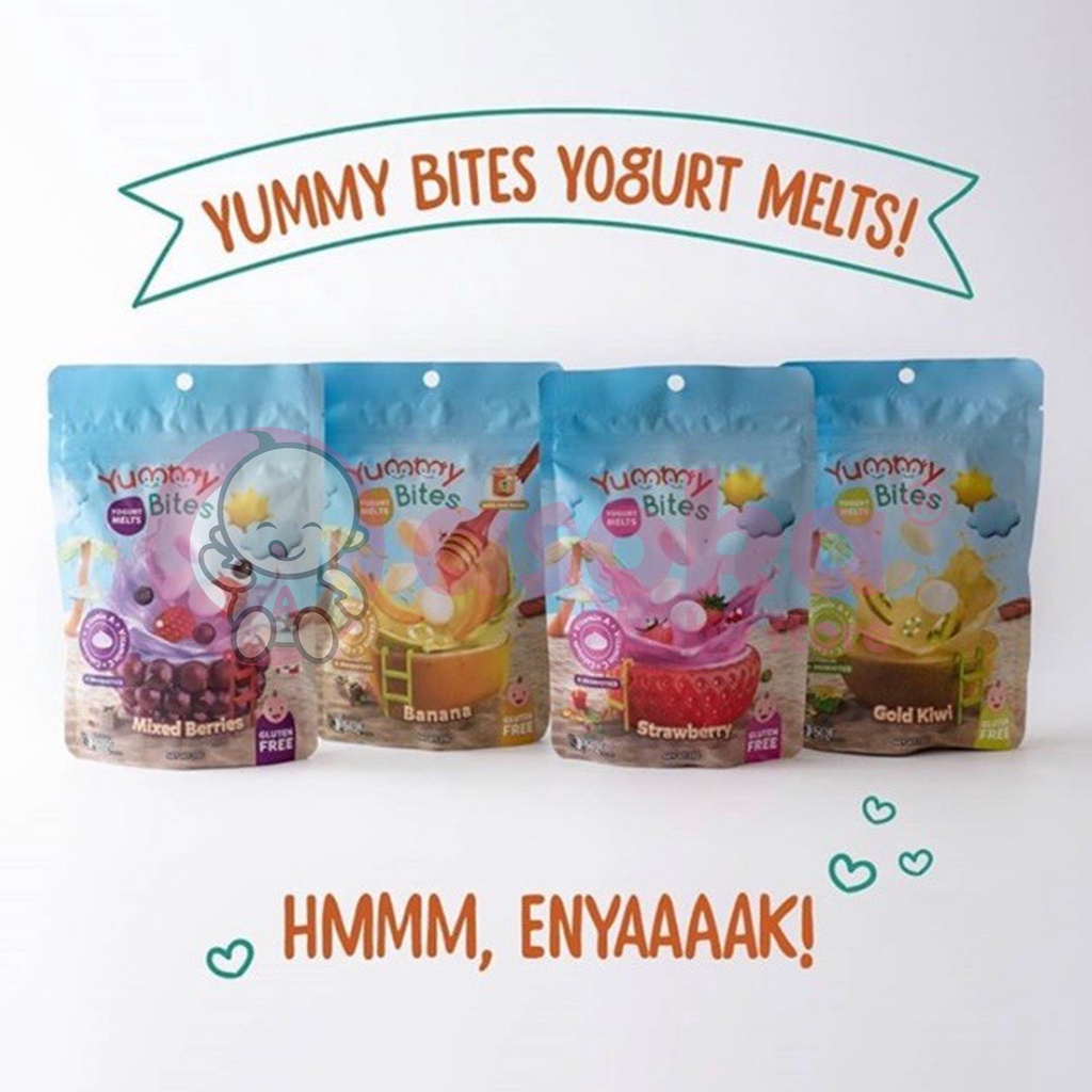 Yummy Bites Yogurt Melt Cemilan Yougurt Anak 20gr Untuk 12 bulan ke atas ASOKA