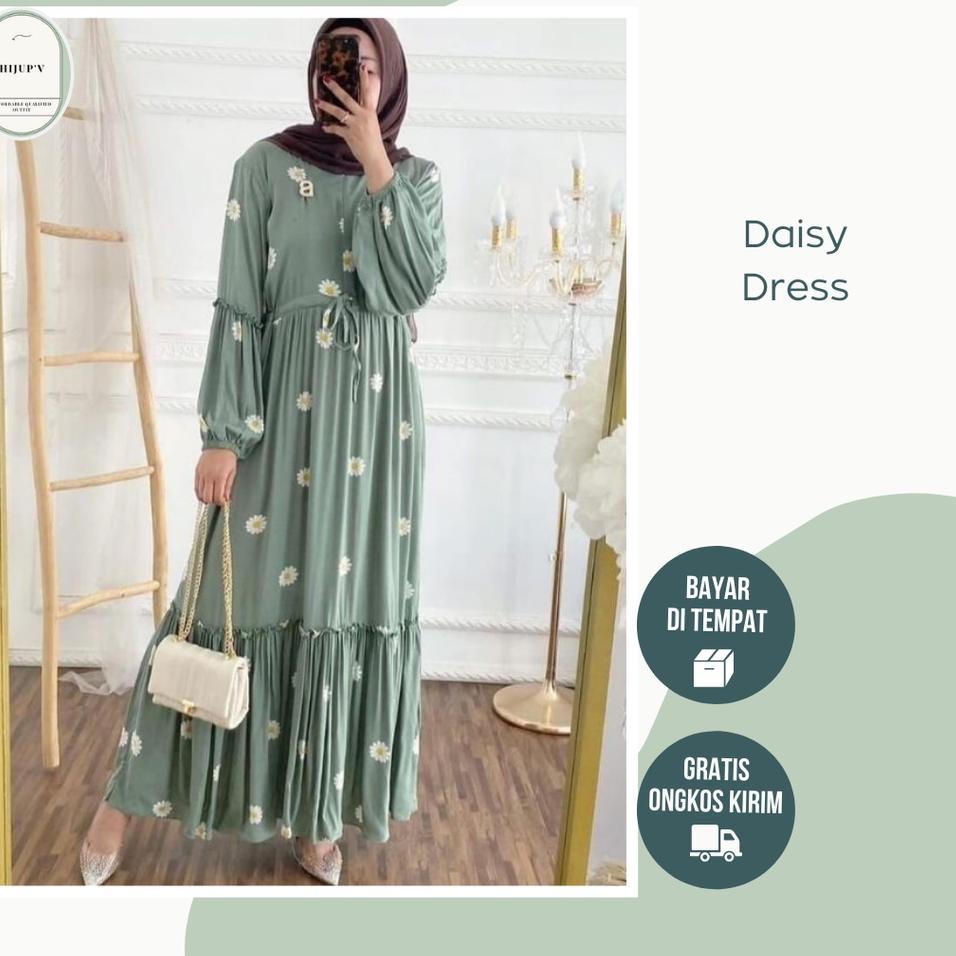 Langsung Beliii.. GAMIS RAYON VISCOSE MOTIF DAISY BUNGA BUNGA - DRESS RAYON JUMBO MOTIF BUNGA BUSUI 