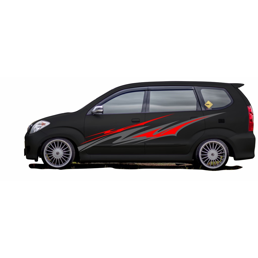 Jual STIKER MOBIL AVANZA HITAM DENGAN DESAIN SIMPEL WARNA ABU KOMBINASI MERAH Indonesia Shopee Indonesia