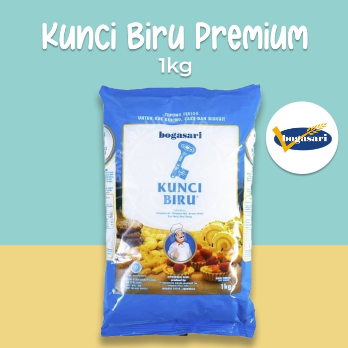 

cs777vv Kunci Biru Premium 1Kg Tepung Terigu Protein Rendah Kue Kering Da01D100