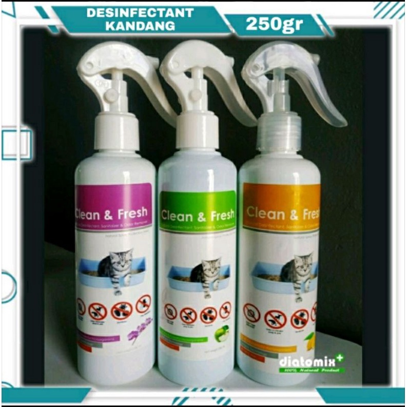 CLEAN &amp; FRESH DESINFECTANT KANDANG 250ML ORIGINAL / PENGHILANG BAU KANDANG / PENGHILANG BAU KENCING