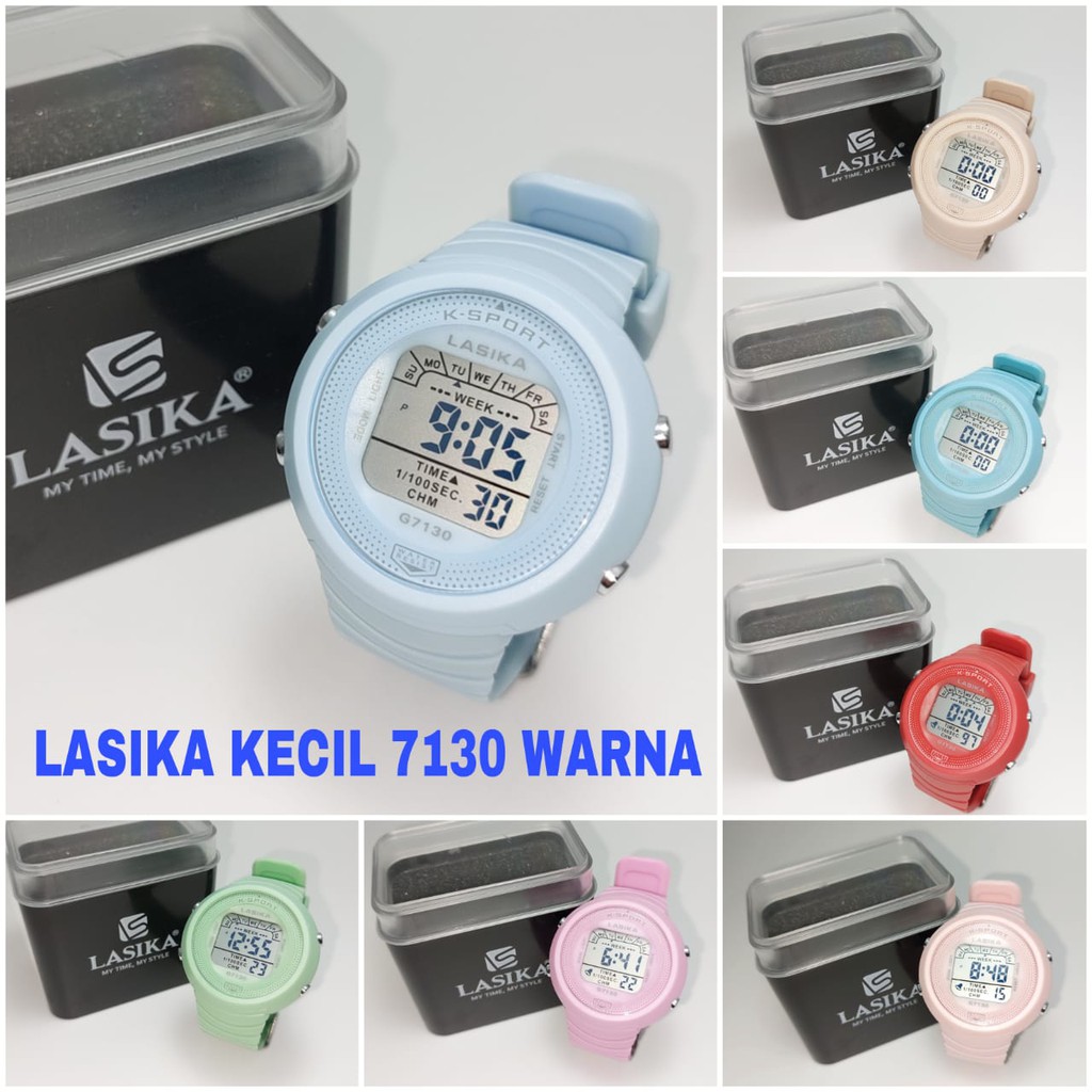 UNISEX Jam Tangan Premium Digital Lasika Type 7130 Series Warna Water Resist