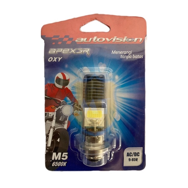 Bolam depan LED Autovision M5 motor bebek H6 oxy 6500k ac/dc