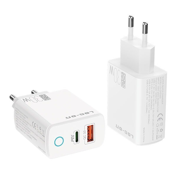 BATOK CHARGER LOG ON QUICK CHARGER PD30W DUAL PORT LO-CPD300 POWER DELIVERY - ADAPTOR CHARGER