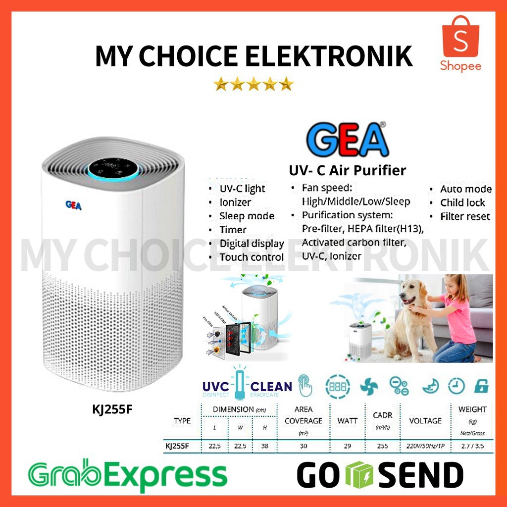 Gea Air Purifier UV-C Gea KJ-255F cover area 30m2