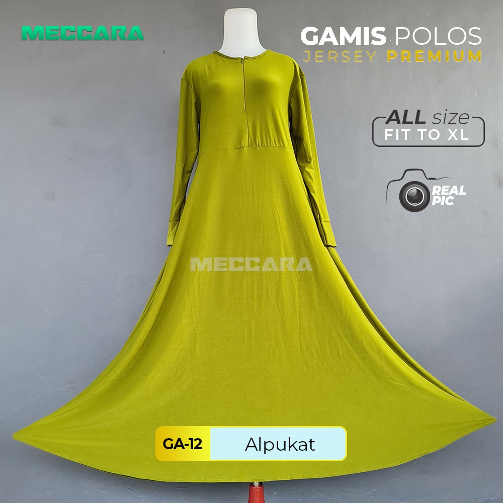 Gamis Polos Bahan Jersey Premium - Gamis Polos Alpukat