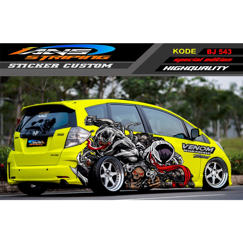 STICKER MOBIL HONDA JAZZ BRIO AGYA AYLA SIGRA YARIS / DECAL STICKER MOBIL VENOM / STIKER MOBIL