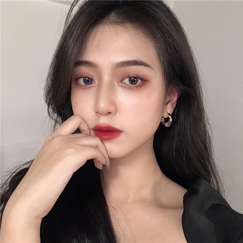 Anting Bulat Silver S925 Simple Gaya Korea Untuk Wanita 19379