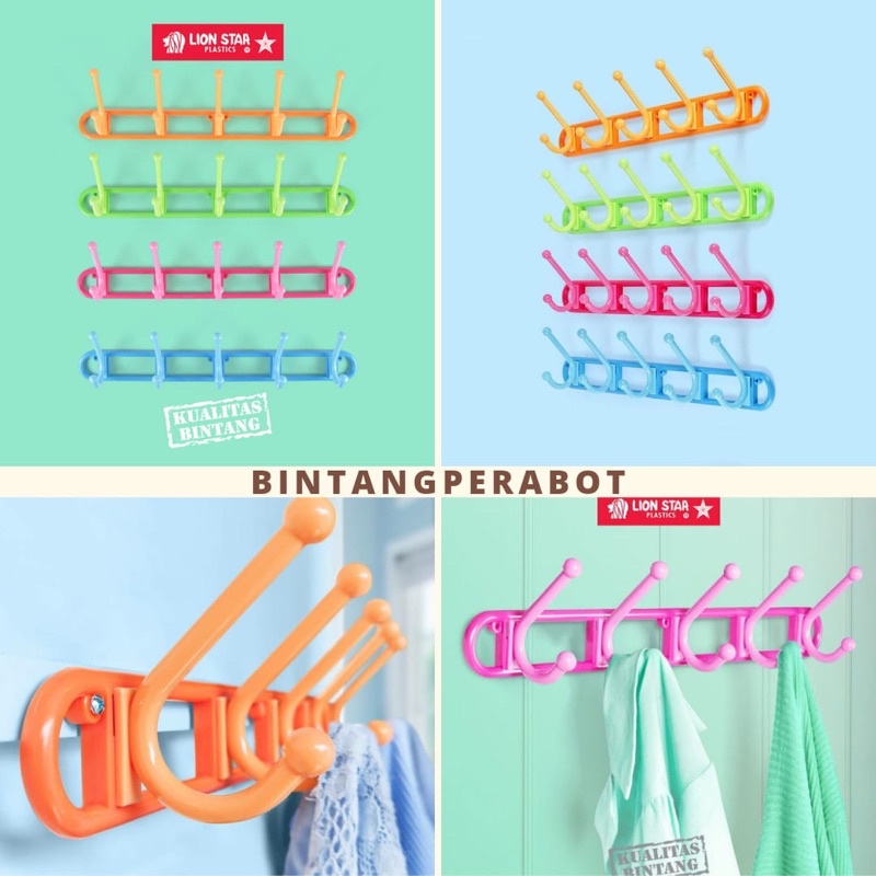 Lion Star Hanger Multi Guna / Gantungan Baju Dinding / Kapstok Lion Star / Hanger Gantungan Kapstok 