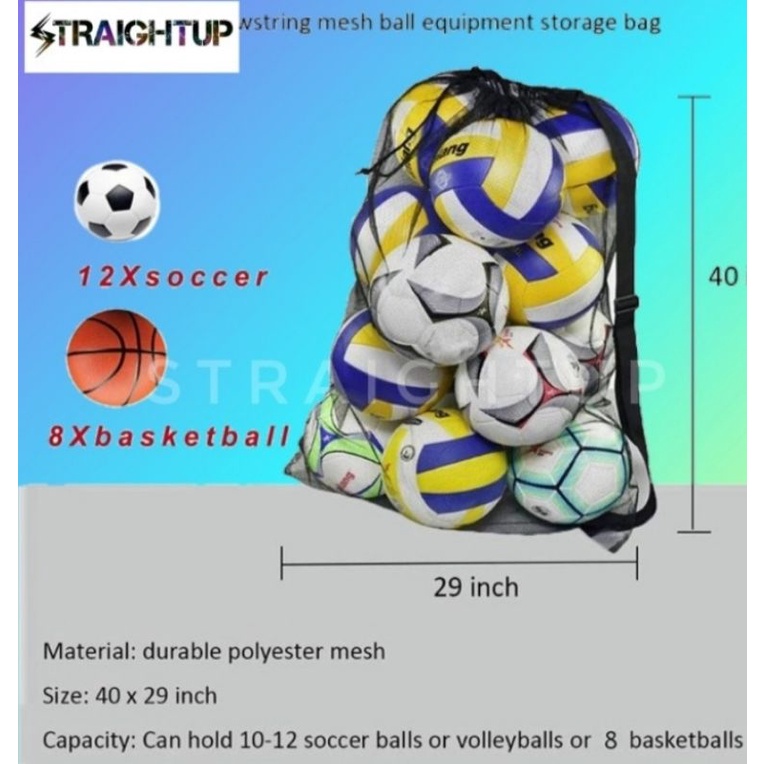 jaring bola ukuran 12 bola tempat penyimpanan bola