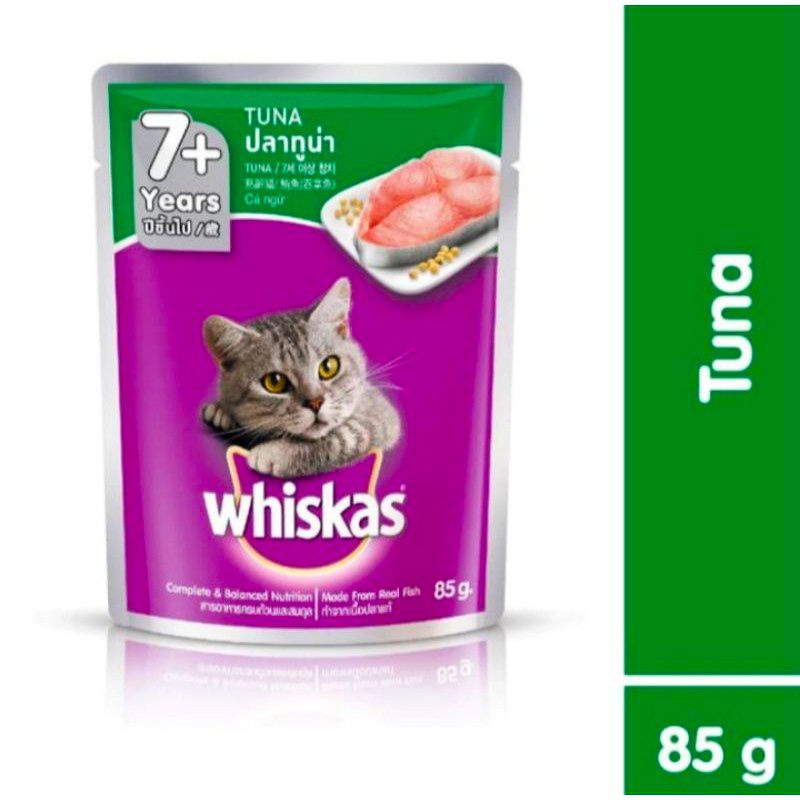 WHISKAS 7+ SACHEAT 80gr TUNA- MAKANAN BASAH KUCING