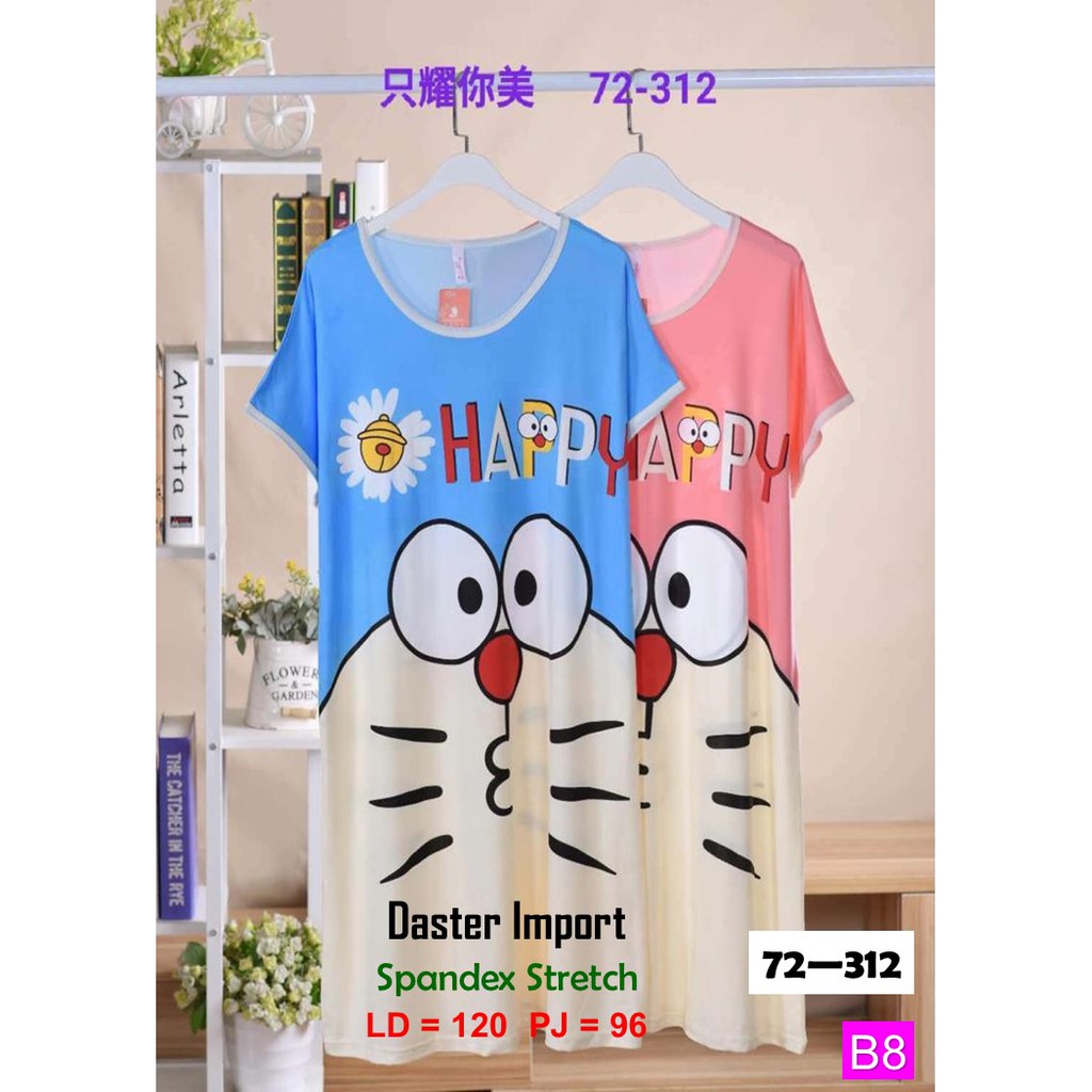Daster Dewasa-Daster Motif Doraemon-Daster Import