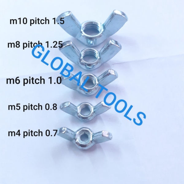 Stock Terakhir  wing nut m10 kasar mur kuping mur sayap mur 17 mur 14 kasar mur aki Tools global