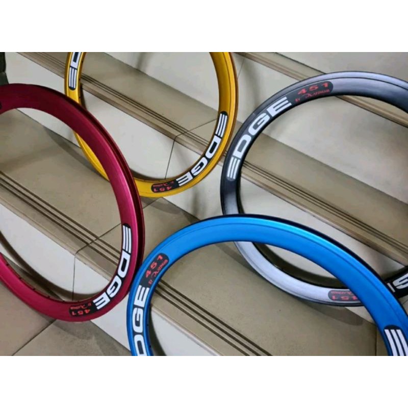 Rims Rim Velg Edge size 20 plus - 20 1 3per8 451 22inch Lubang 28H 28 hole lebar 4 cm bahan alloy cocok sepeda Mini velo seli folding bike lipat minion dll velg sepeda roda