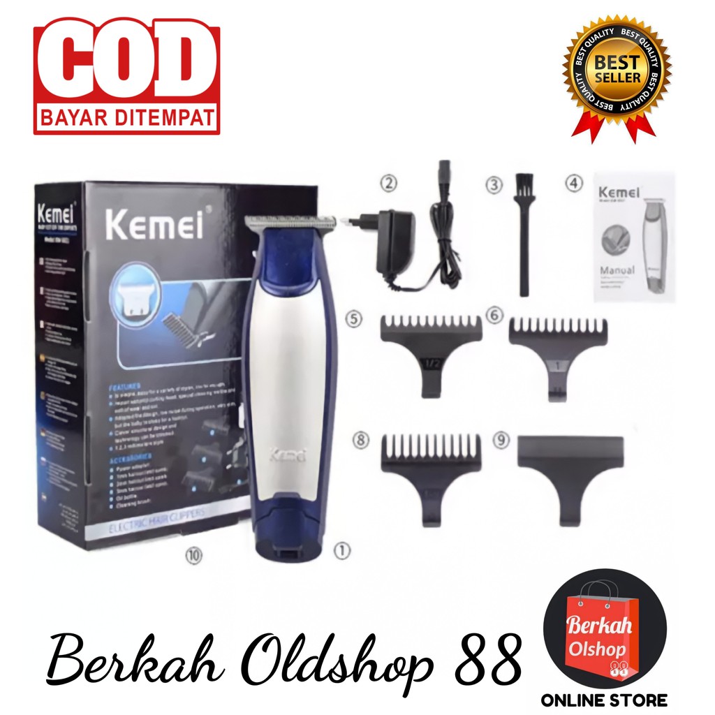 Berkah Oldshop 88 - Hair Clipper Kemei Detailer KM-5021 Alat Mesin Cukur Rambut Cordless Kemei 5021