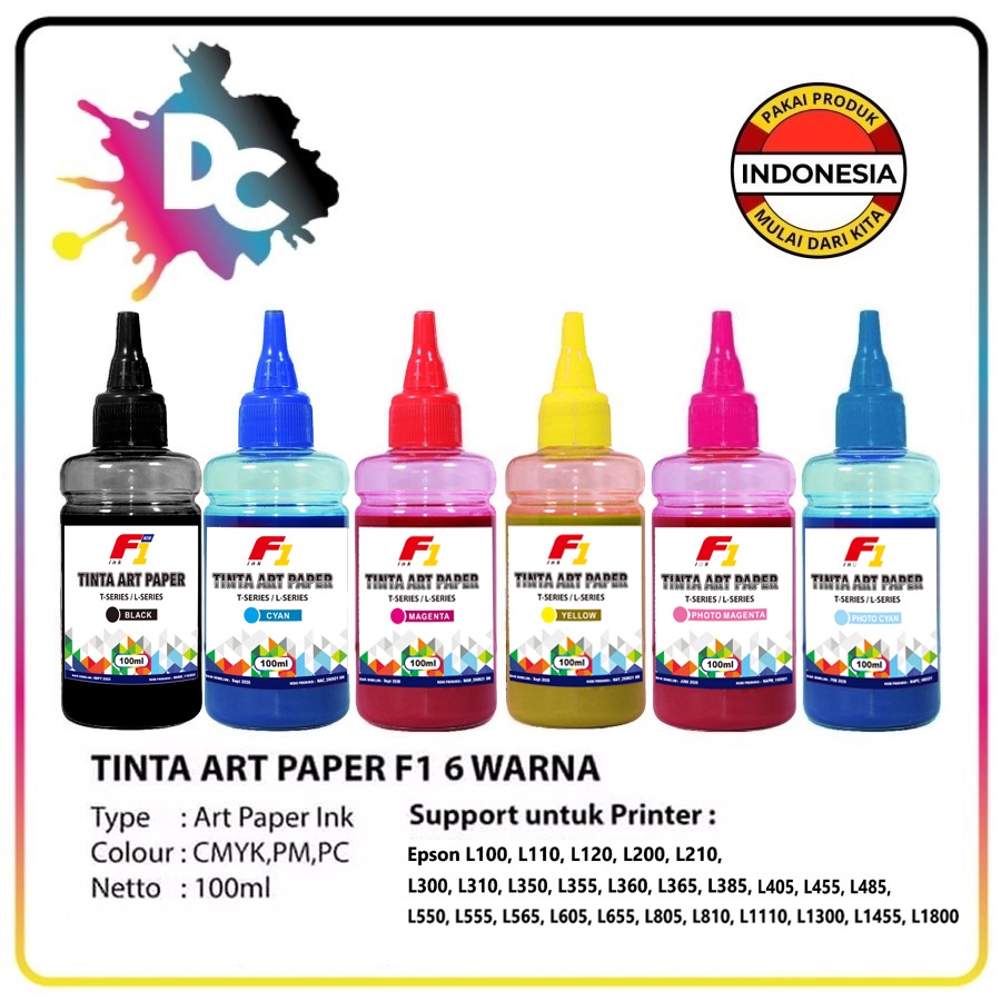 Jual Tinta Art Paper F1 Ink 100ml Set 6 Warna Shopee Indonesia 0570