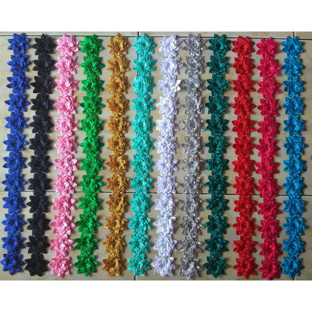 Dijual renda bordir bunga tumpuk Berkualitas