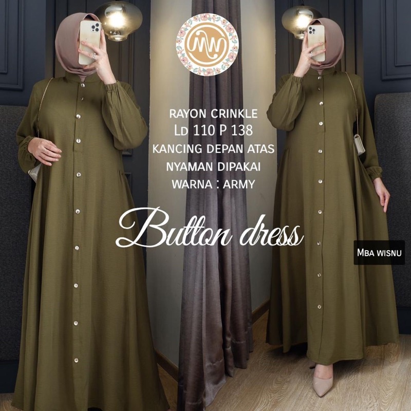 BUTTON DRESS GAMIS RAYON BY MBA WISNU