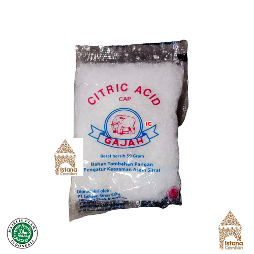 Citric Acid Cap Gajah | Sitrun | Citrun 50 gram | Tambahan Pangan | Pembersih