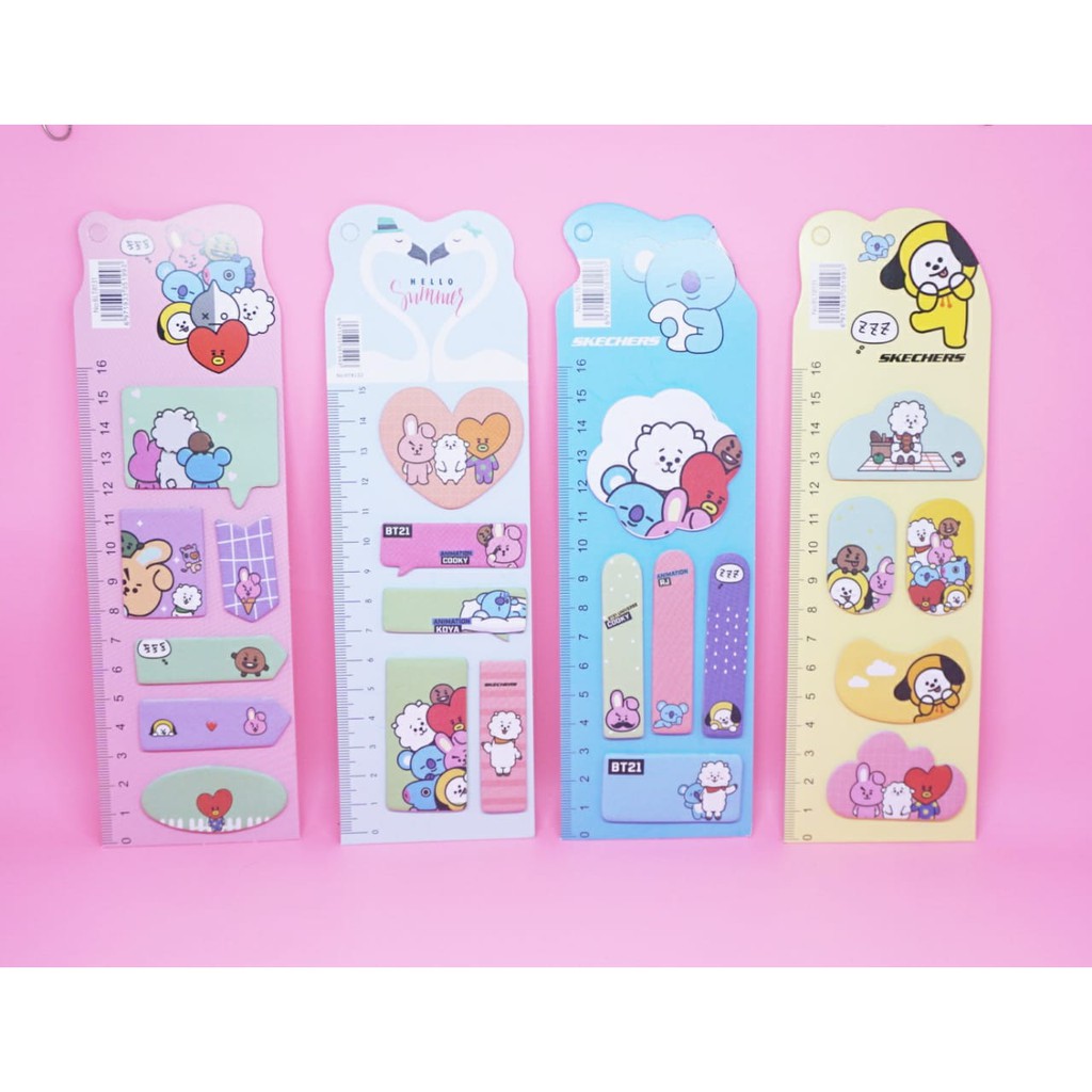 STICKY NOTES BT21 KERTAS MEMO BTS LUCU CATATAN TEMPEL IMPORT TERMURAH LABEL IMUT BANGTANBOY BISA COD