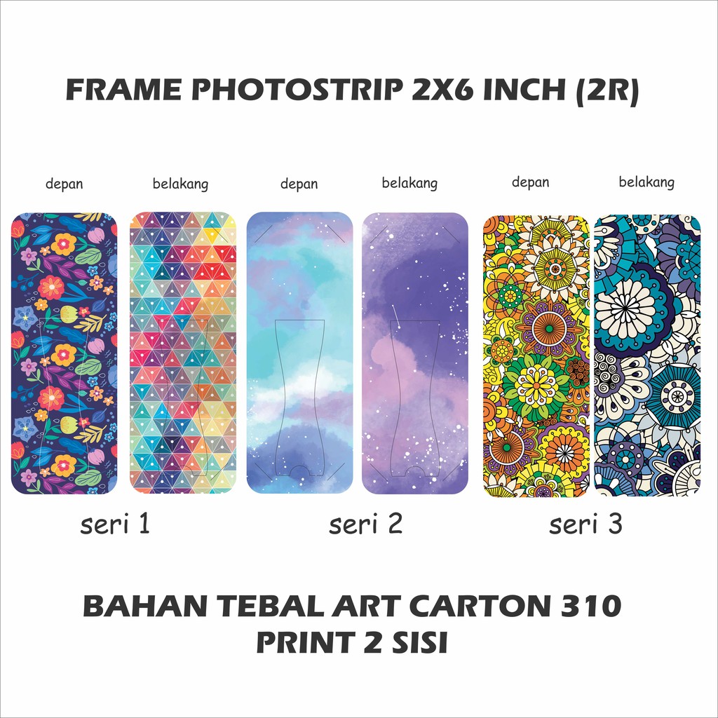 (MIN ORDER 100) FRAME PHOTOBOOTH STRIP 2R (2X6) TEBAL 310GR 2 SISI