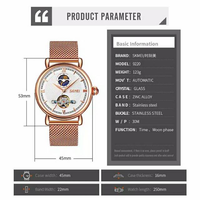 Jam Skmei 9220 original automatic bergaransi free carton box