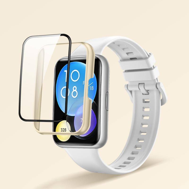 Case Tempered Glass bumper Full cover Proteksi HUAWEI watch Fit 2 ES