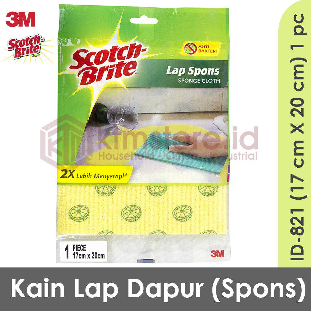 3M Scotch Brite Lap Spons Sponge Lap dapur meja lantai ID-821