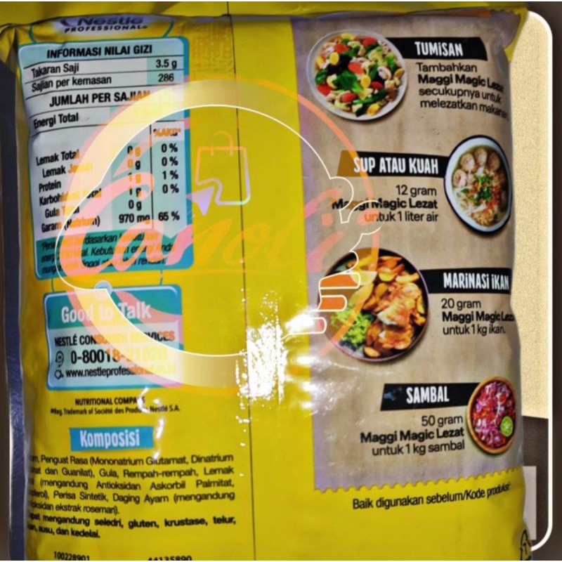 

maggi magic lezat 1 kg bumbu penyedap rasa ayam serbaguna 1 kg