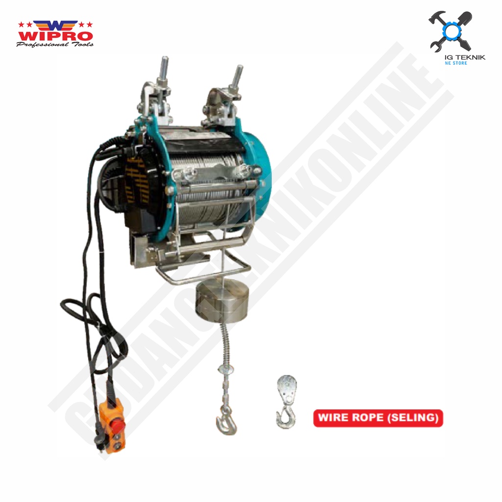 KATROL LISTRIK 1 PHASE 800Kg WIPRO PA-800C / Electric Elektrik HOIST KEREKAN 300 Meter WIPRO PA 800C - PA800C WIPRO