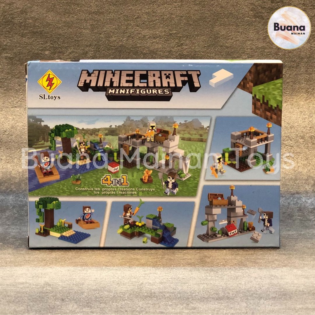 BRICKS SLTOYS MINECRAFT MINI FIGURES 89174 MAINAN EDUKASI ANAK MINE CRAFT