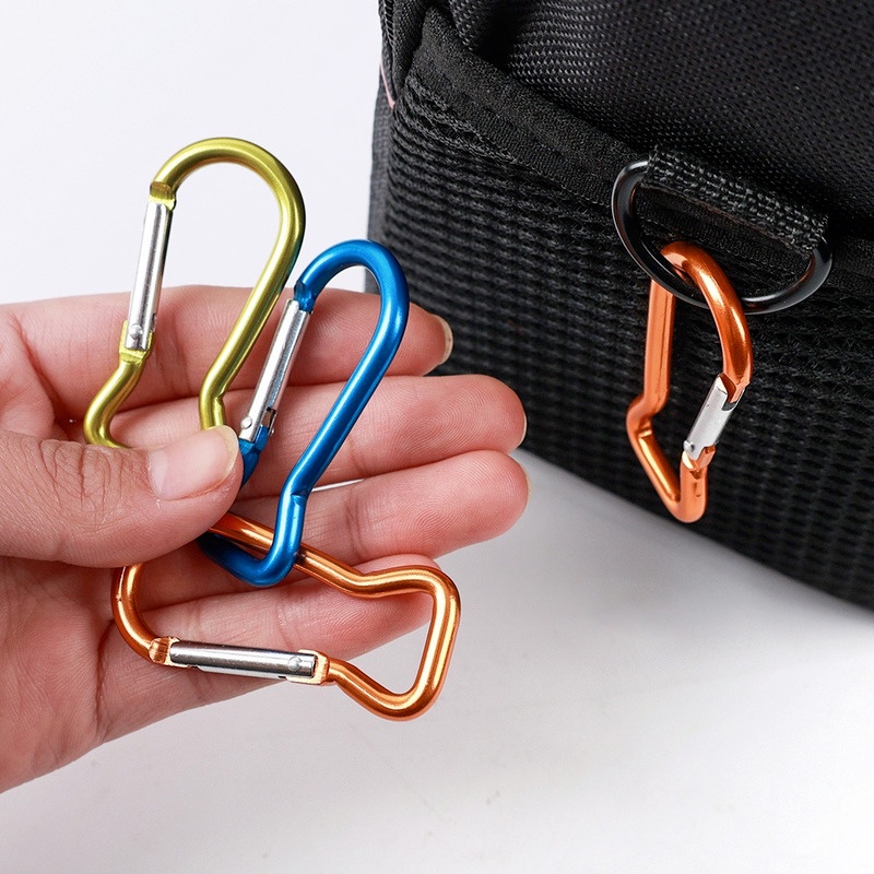 Carabiner Bentuk Ikan Bahan Aluminum Alloy Multifungsi Untuk Travel / Hiking / Camping