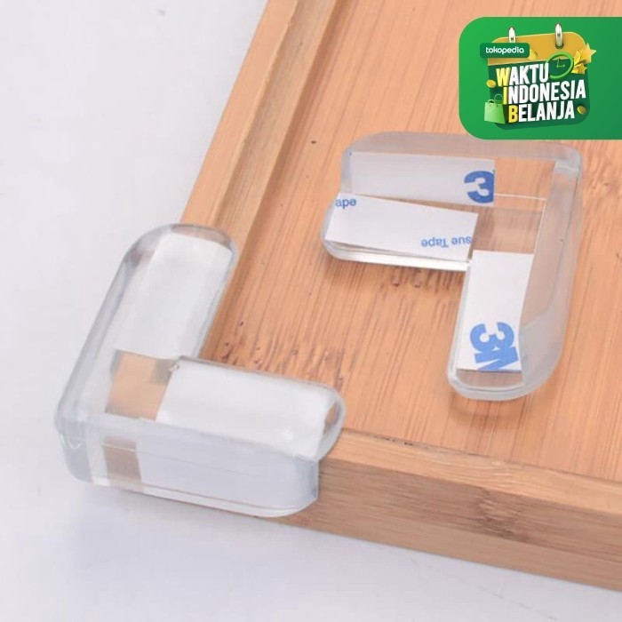 Pelindung Karet Silikon Pengaman Sudut Siku Meja Kaca Kayu 1 pcs