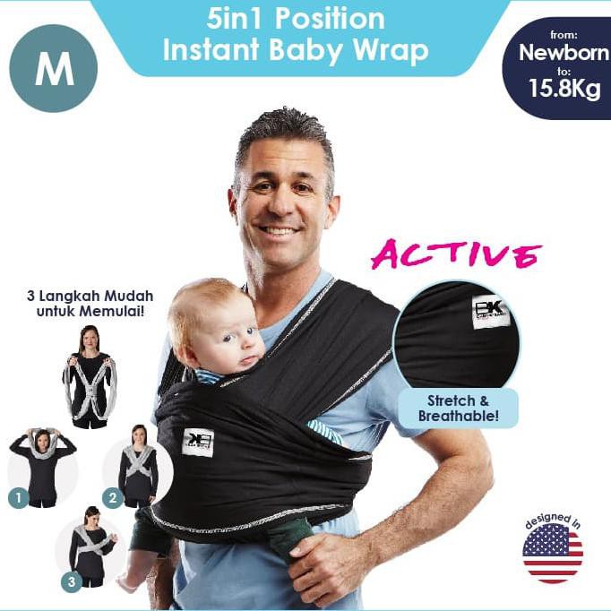Baby K'Tan Baby Carrier Active Black M