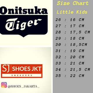 shoe size chart onitsuka tiger