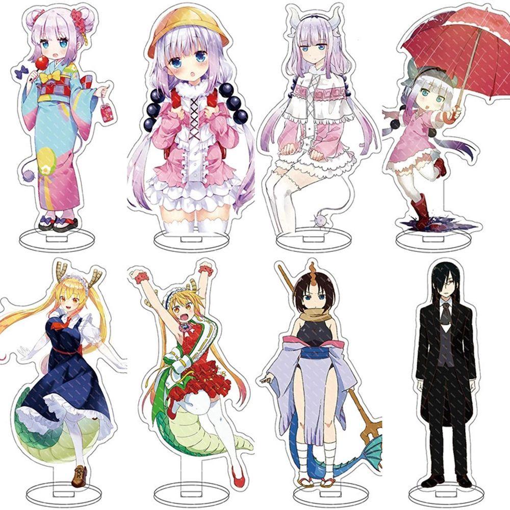 Lanfy Anime Figure Stand Dua Sisi Kawaii Desk Decor Model Figure Transparan Karakter Anime Plat Akrilik