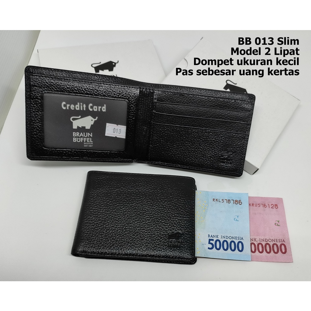 Dompet Mini Kecil Slim Pria BB 013 - Model Tidur - Kulit Import - Dompet Mini Kecil Slim